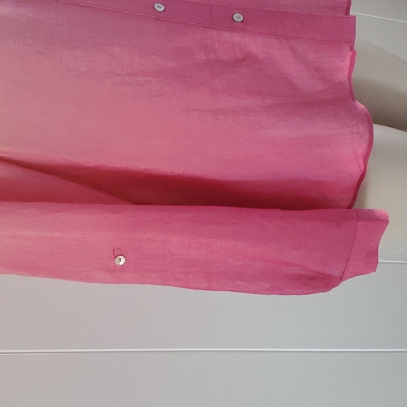 New Directions Ombre Peach Pink Blouse Longsleeve Medium - Picture 3 of 9